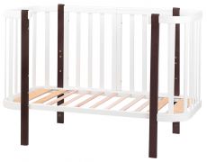 Ліжечко Babyroom Місяць білий - венге, 120x60 см, 4 рівні, матеріал вільха/бук